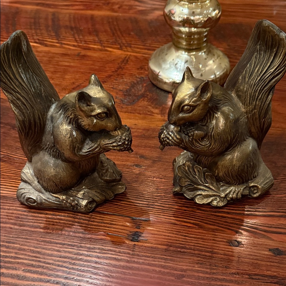 Bronze Squirrel Bookends